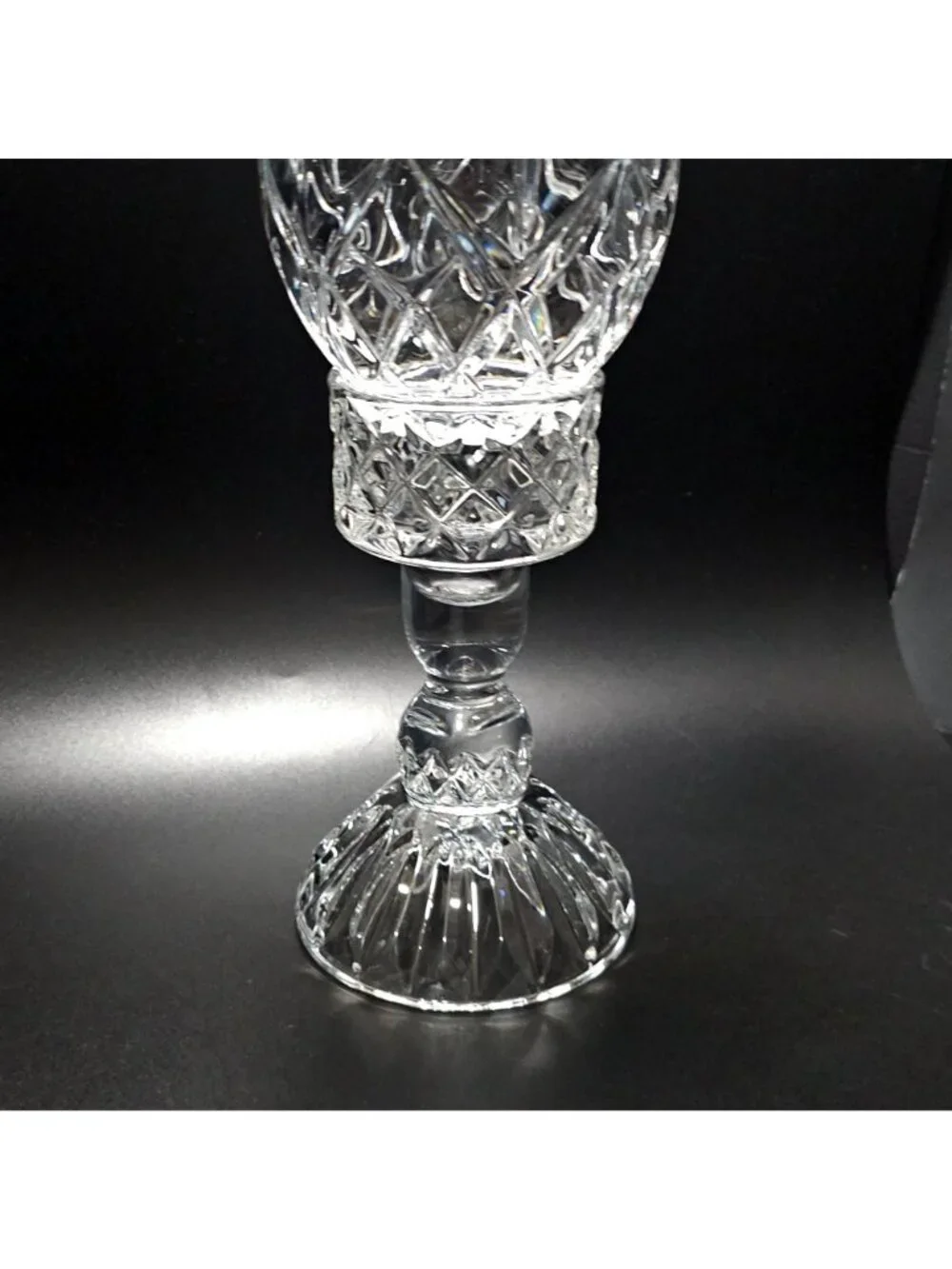 Vintage Crystal Hurricane Candleholder 12.5